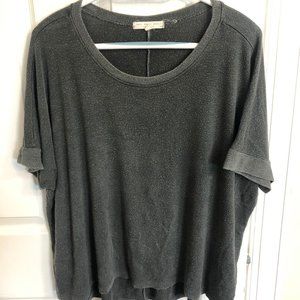 Soft Gray Slouchy Short Sleeve Shirt